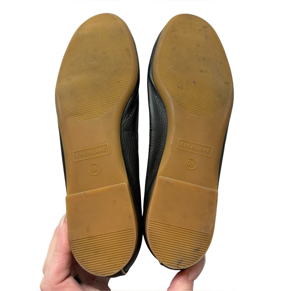 Everlane Day Glove Flat Black Leather Ballet Slip On Size 6.5 Sustainable Chic - Picture 8 of 10